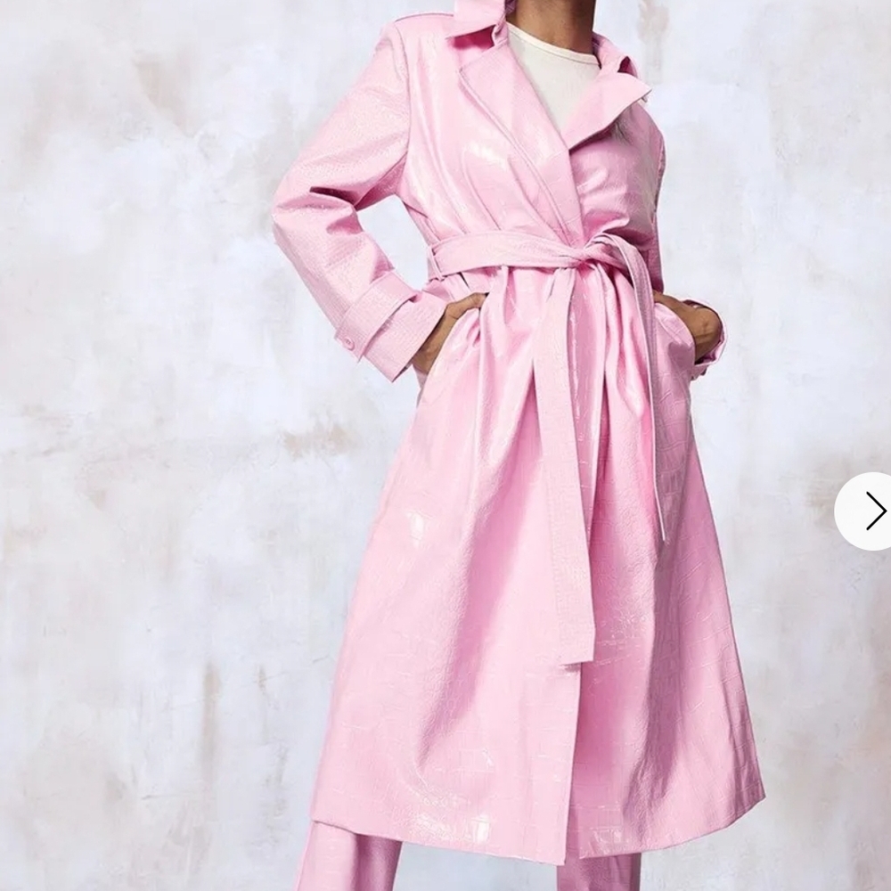 Kourtney Kardashian x Boohoo Pink Trench Coat